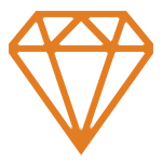 Ikon af diamant som symbol på finish, fordi vi skåner miljøet